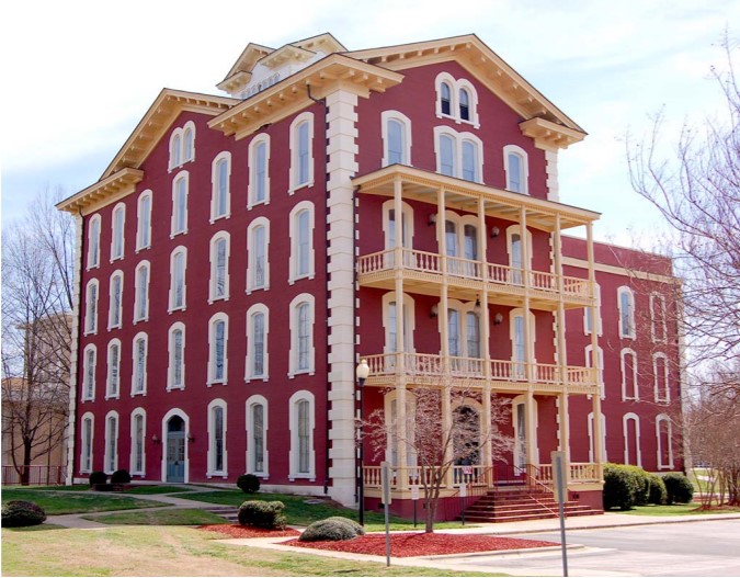 Estey Hall, built in 1874, is one of the eight buildings on the campus of Shaw University within the East Raleigh-South Park National Register historic district in Raleigh, North Carolina.