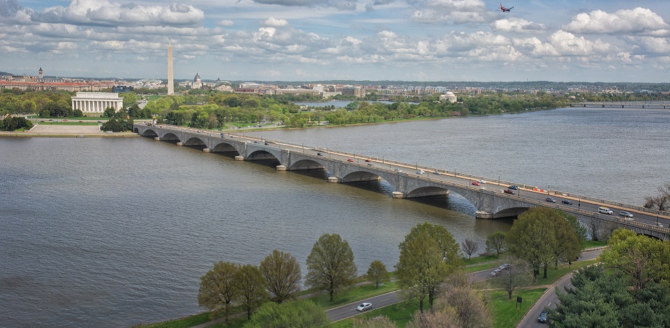 GWMP Arlington Memorial Bridge Arlington Memorial Bridge spanning across the Potomac River with the D.C. skyline in the background