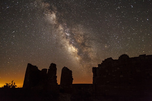 HOVE Night Sky Milky Way over ancestral Pueblo ruins