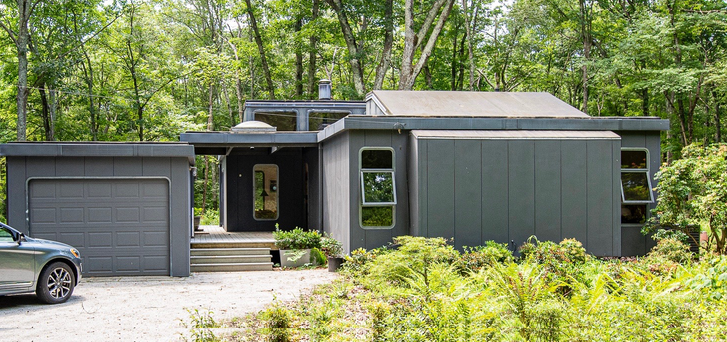 The ILZRO House in Foster, Rhode Island. This photo depicts the home’s exterior in 2023.