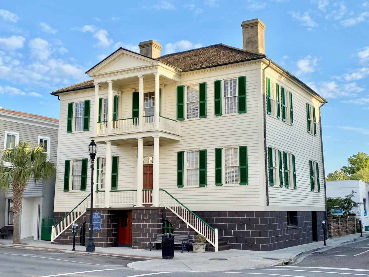 John Mark Verdier House Museum Two-story mansion on a street corner.