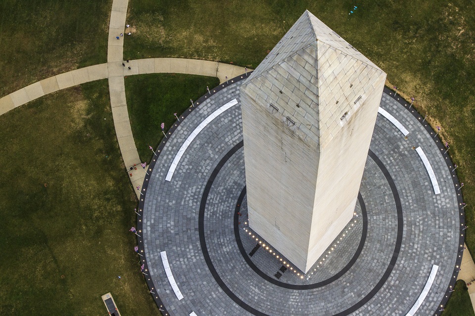 Aerial view of the Washington Monument