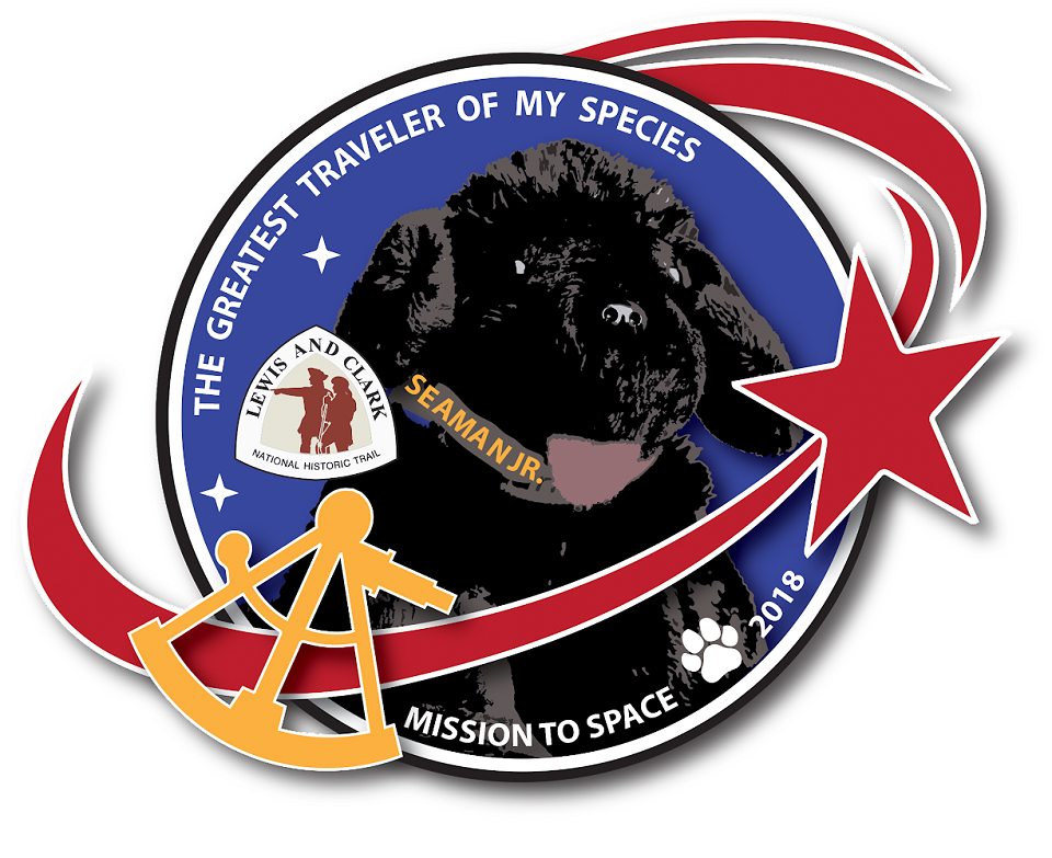 Patch-style logo for Seaman Jr.'s mission to space