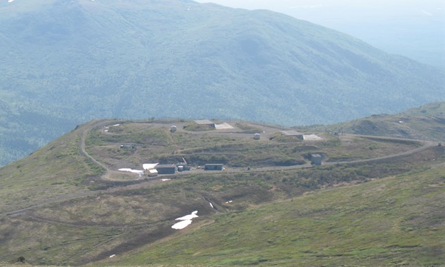 A view of the missile launch and storage area, from battery control, at Nike Site Summit, AK