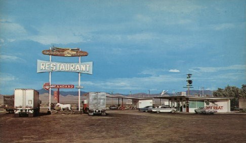 lt= A historic image of a 1950s diner, "road runner."