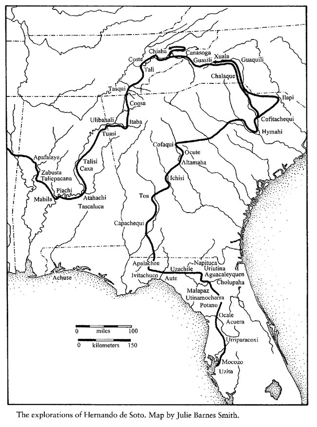 Image 2. The route of Hernando de Soto (courtesy of Julie Barnes Smith) Image 2. The route of Hernando de Soto (courtesy of Julie Barnes Smith)