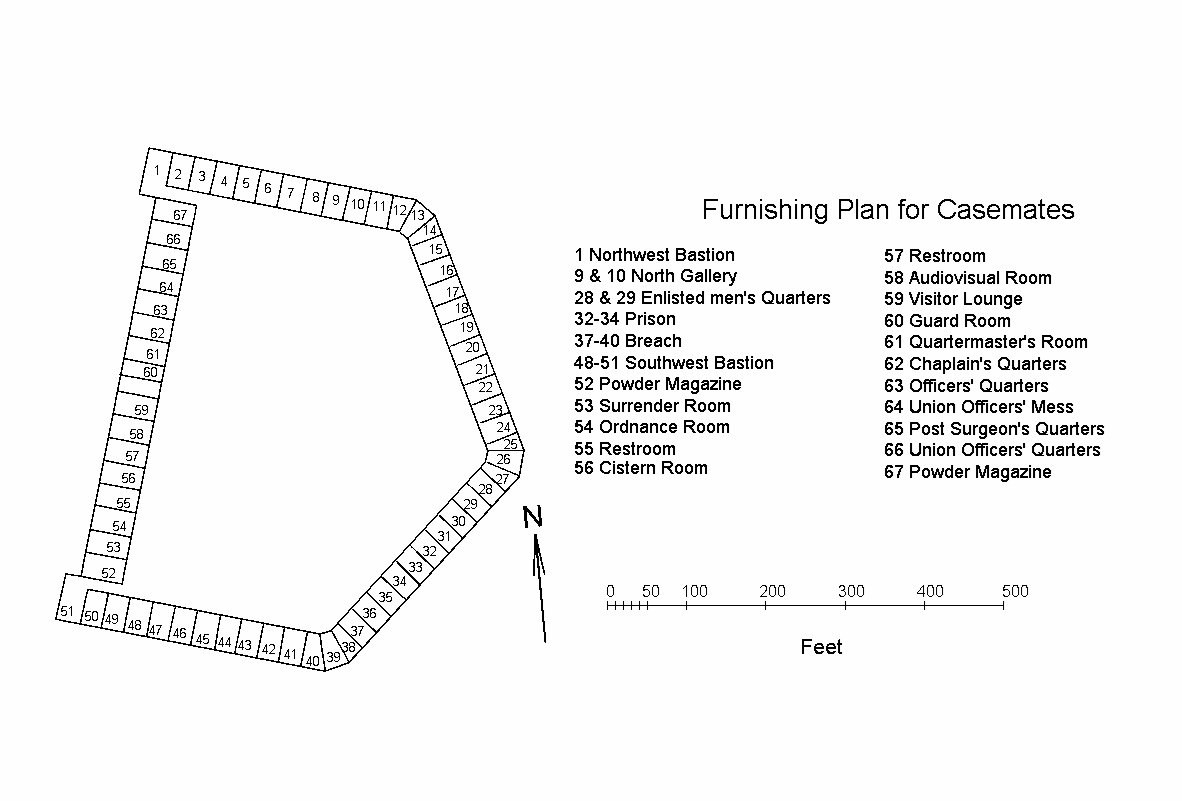 Image 5. Arrangement of Fort Pulaski casemates Image 5. Arrangement of Fort Pulaski casemates