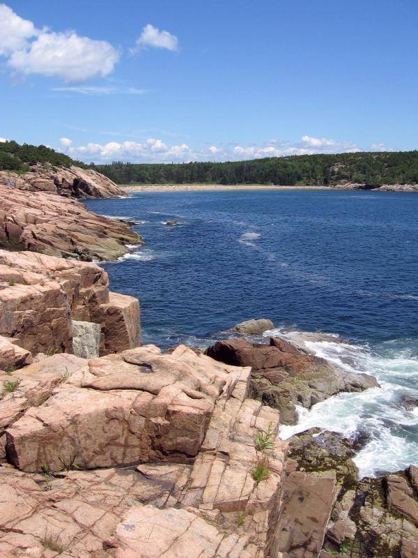 A rocky shoreline in Acadia National Park. NPS photo.