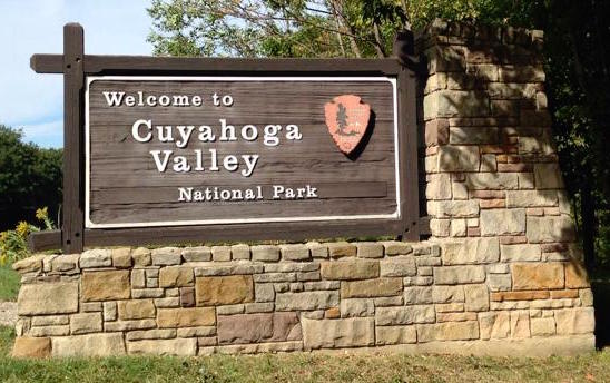 Cuyahoga Valley National Park sign. NPS photo.