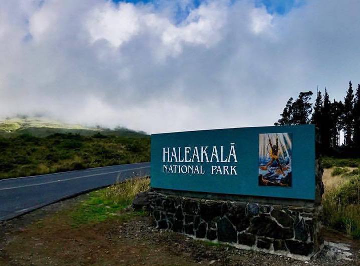 An entrance sign in Haleakalā National Park. NPS photo.