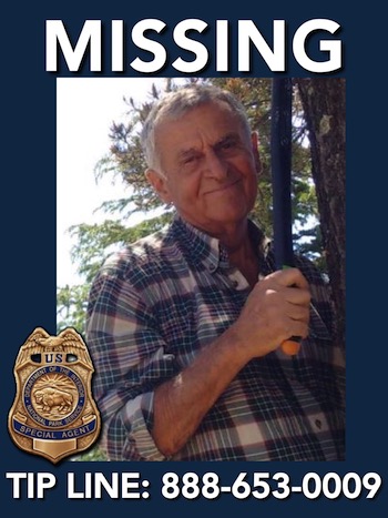 Photo of missing person Raffat "Ralph" Nasser-Edin, a 72-year-old white male who is 5'10" tall, 170 pounds, has gray hair, and green eyes. Last seen June 11, 2017 in Grand Canyon National Park. Tip Line printed along bottom 888-653-0009. Photo of missing person Raffat "Ralph" Nasser-Edin, a 72-year-old white male who is 5'10" tall, 170 pounds, has gray hair, and green eyes. Last seen June 11, 2017 in Grand Canyon National Park. Tip Line printed along bottom 888-653-0009.