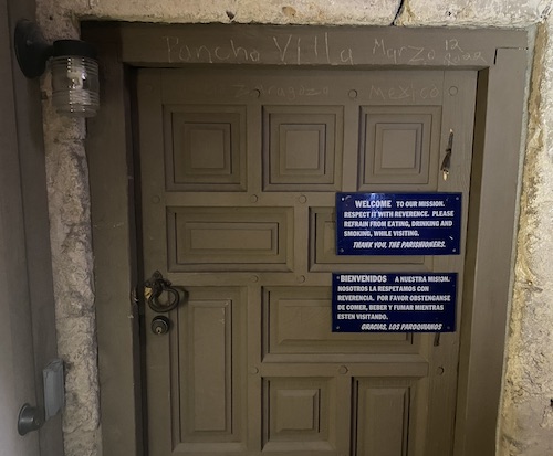 Damage from recent vandalism to historic churches in San Antonio Missions National Historical Park.