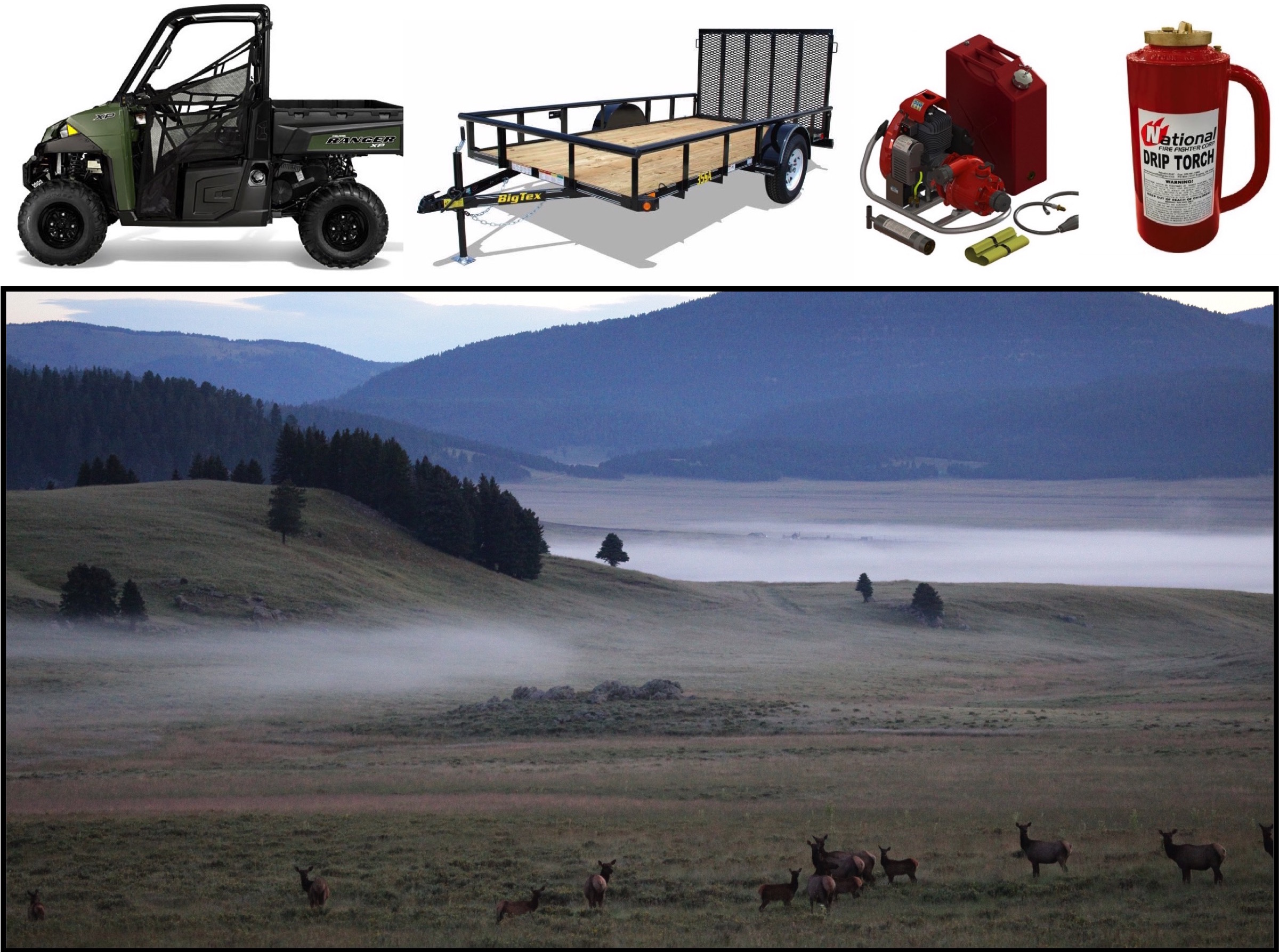 Items similar to those stolen from Valles Caldera National Preserve, and a view of a herd of elk in the preserve. NPS images.