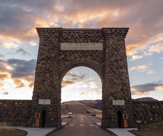 Roosevelt Arch was constructed in 1903 and serves a reminder to all that pass through it that Yellowstone and all public lands are, "For the benefit and enjoyment of the people."