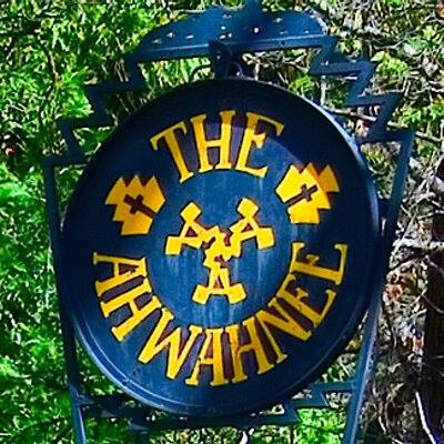 The historic Ahwahnee sign at Yosemite National Park