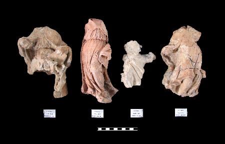 After treatment of four ceramic figurines After treatment of four ceramic figurines
