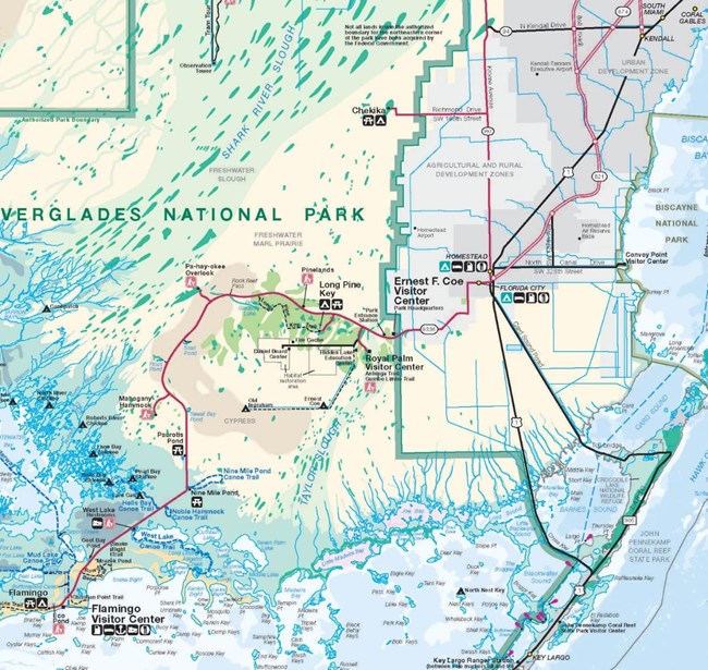 Map of Everglades National Park