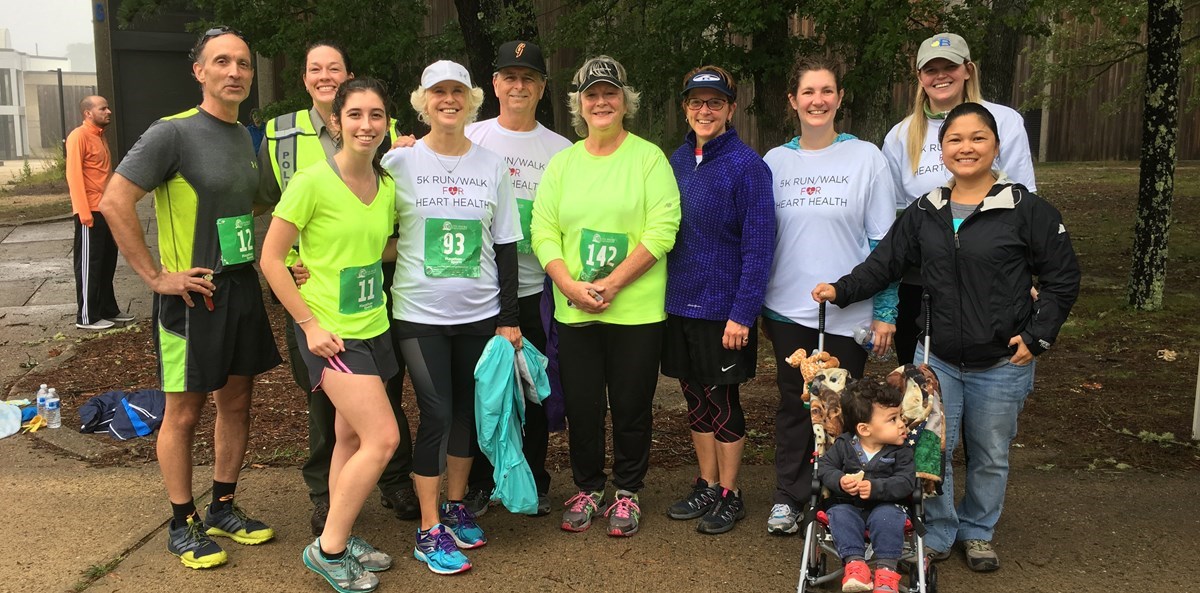 Race participants pose for a picture