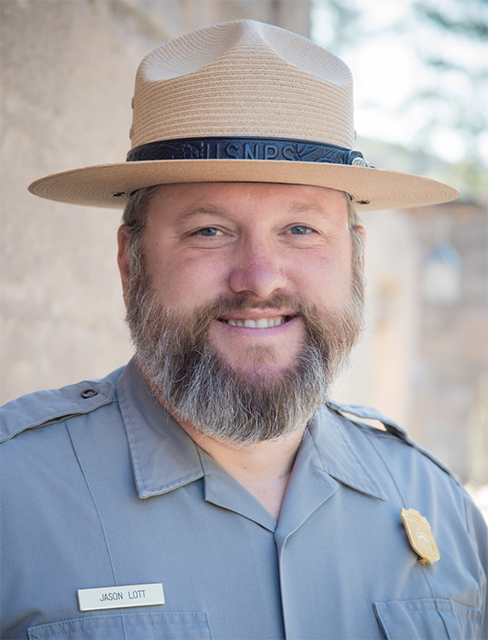 Jason Lott Portrait of Jason Lott in ranger uniform and flathat