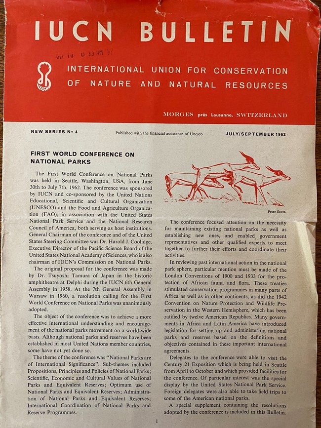 The front cover of the 1962 IUCN Newsletter.