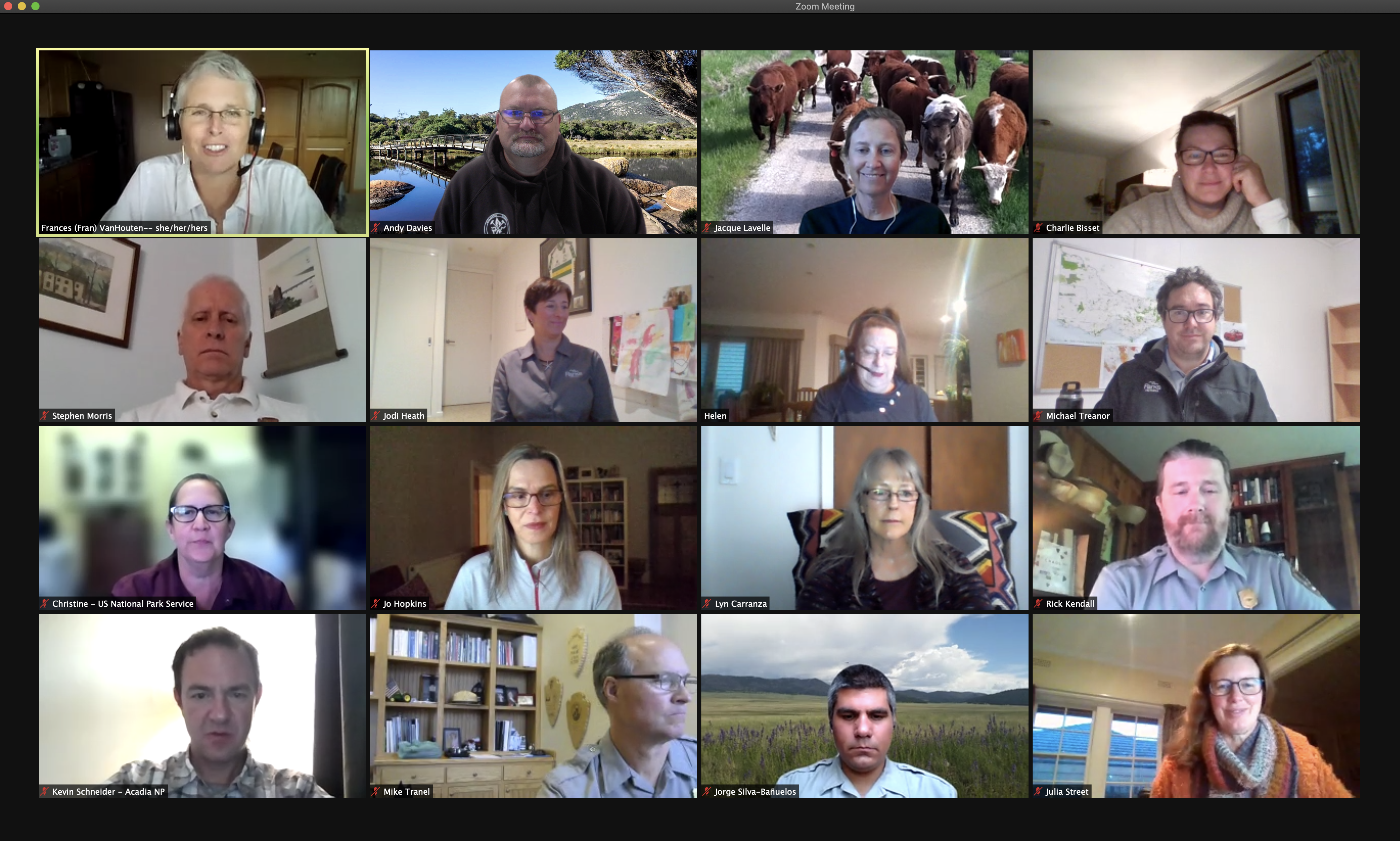 2022 NPS - Australia Roundtable A webinar image of a group of US and Australian superintendents.