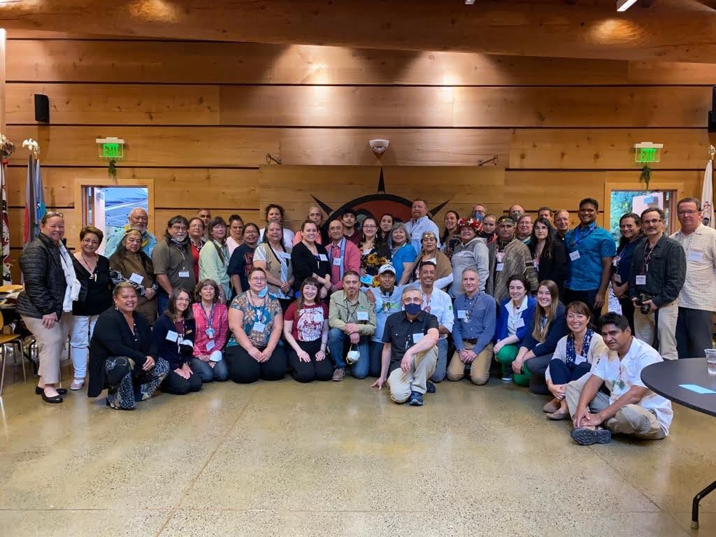 2022 Olympic meeting The Indigenous-Government Partnerships delegates gather for a group photo.