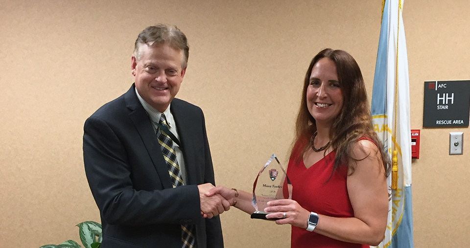 National Park Service Southeast Region Regional Director Bob Vogel (pictured left) and Deputy Regional Wildland Fire and Aviation Management Officer Melissa “Missy” Forder (pictured right). Bob Vogel (left) and Missy Forder (right).