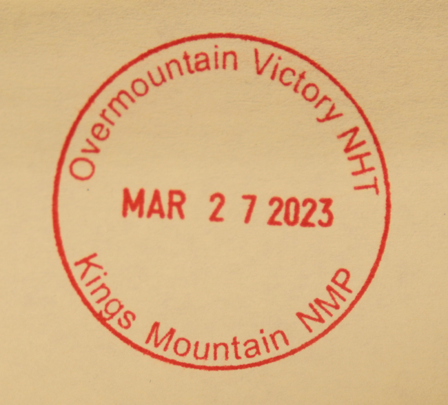 Passport Stamp for the Kings Mountain NMP part of OVNHT