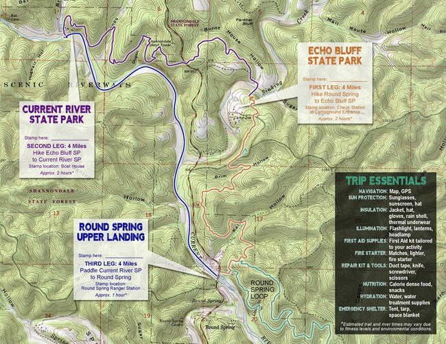 map of current river challenge legs