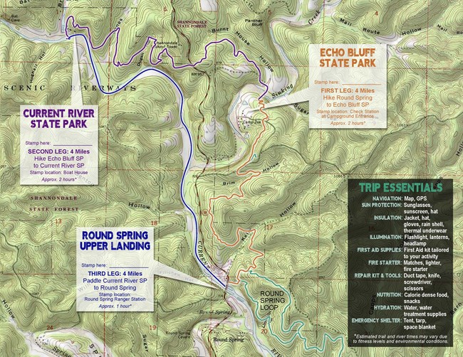map of current river challenge legs