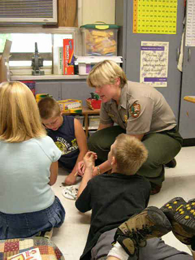 Ranger with students Ranger with students