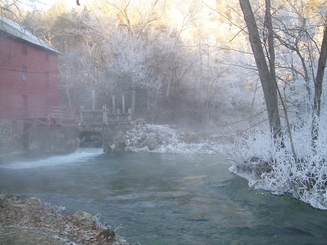 Alley Spring on an icy morning.