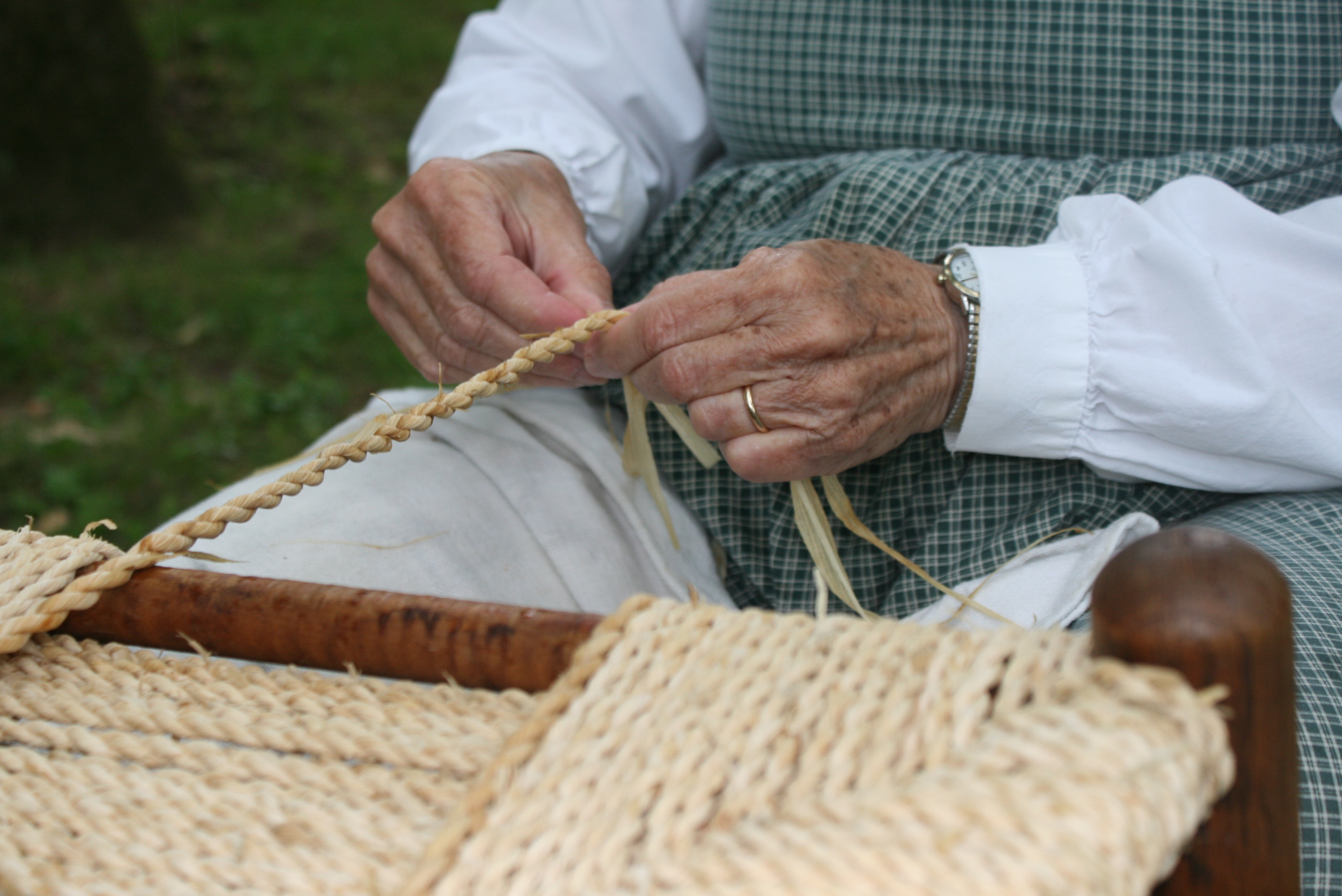 Chair caning at Heritage Day Event