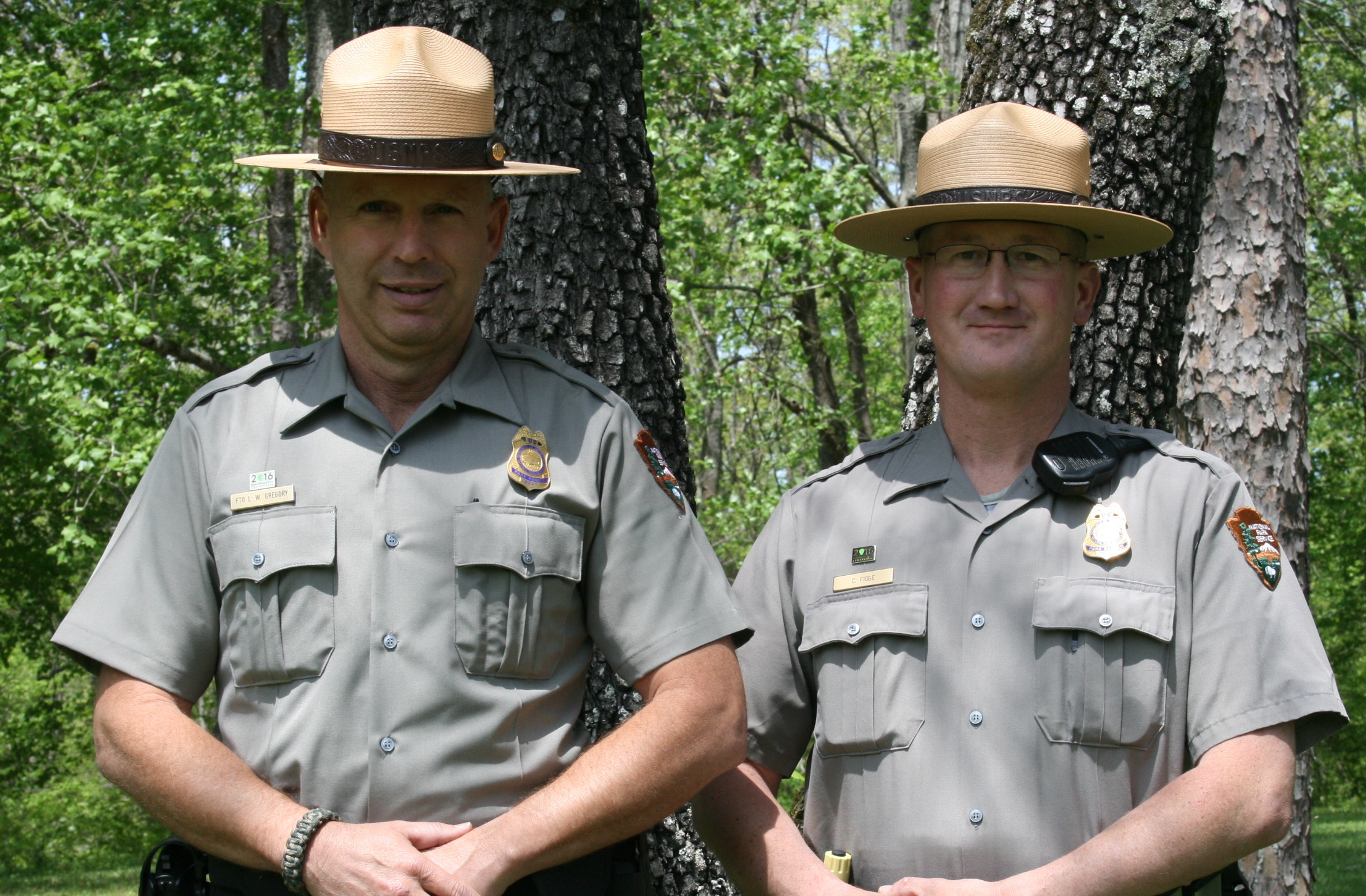 District Rangers Llindel Gregory (left) and Chris Figge