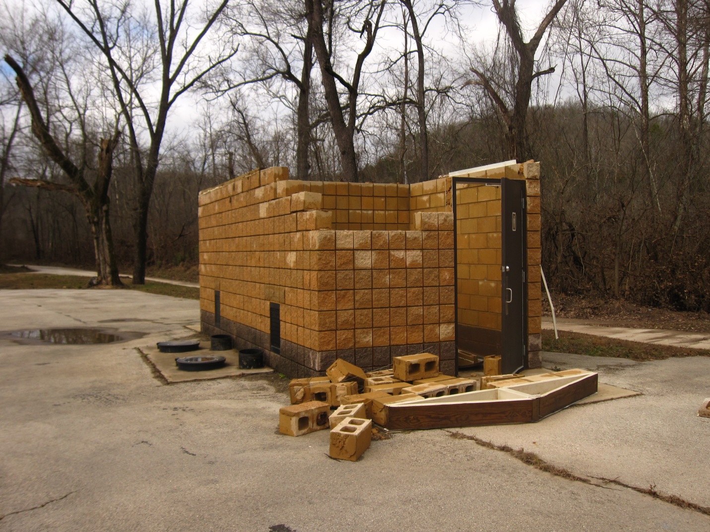 Vault toilet at Two Rivers boat landing