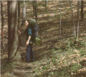 hiker on Ozark Trail hiker on Ozark Trail