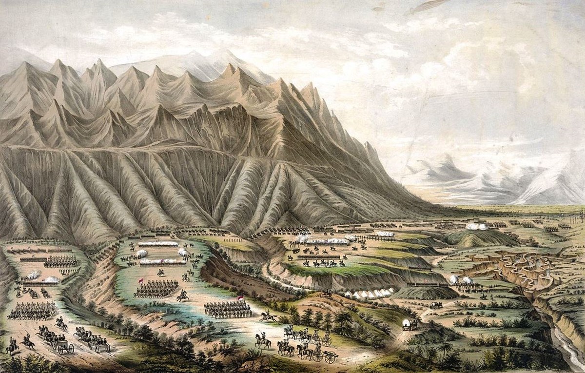 Buena Vista Color sketch of the Battle of Buena Vista