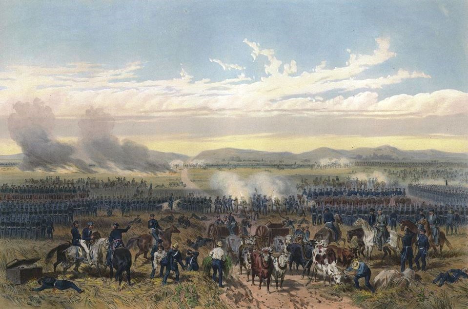 Lithograph depicting the battle of Palo Alto