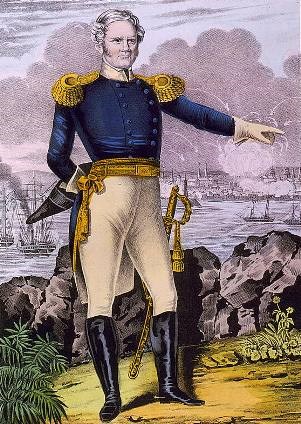 Color portrait of General Winfield Scott at Veracruz