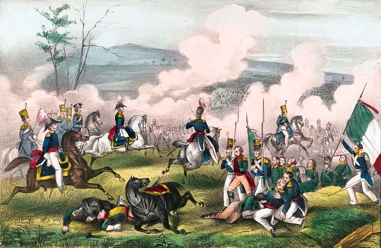 battle of palo alto Hand colored lithograph of the battle of Palo Alto