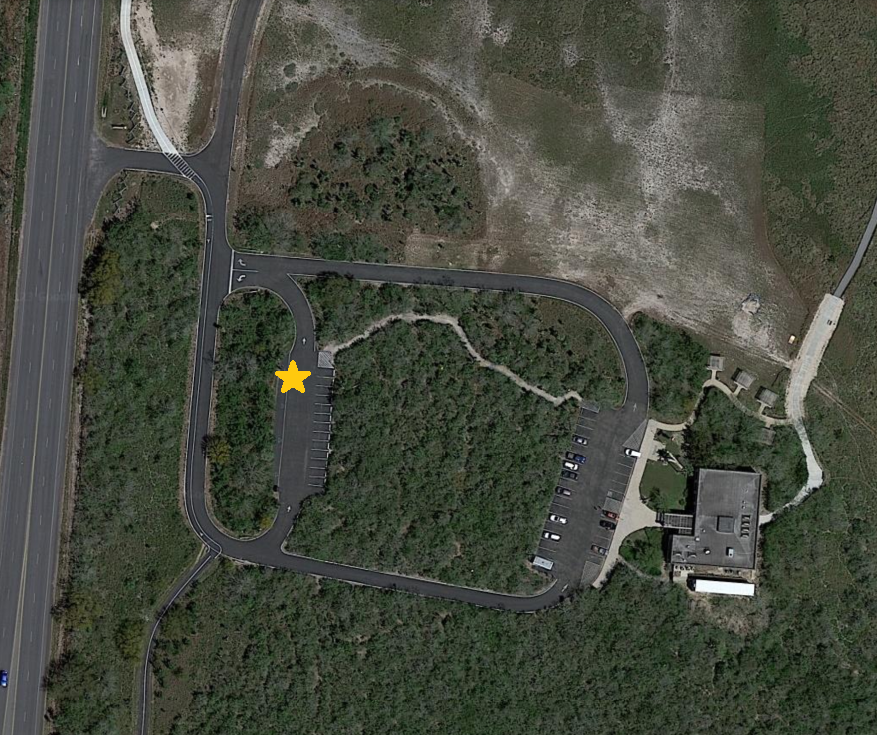 Aerial map of designated demonstration area at Palo Alto Battlefield located in overflow parking lot, west of the Visitor Center.