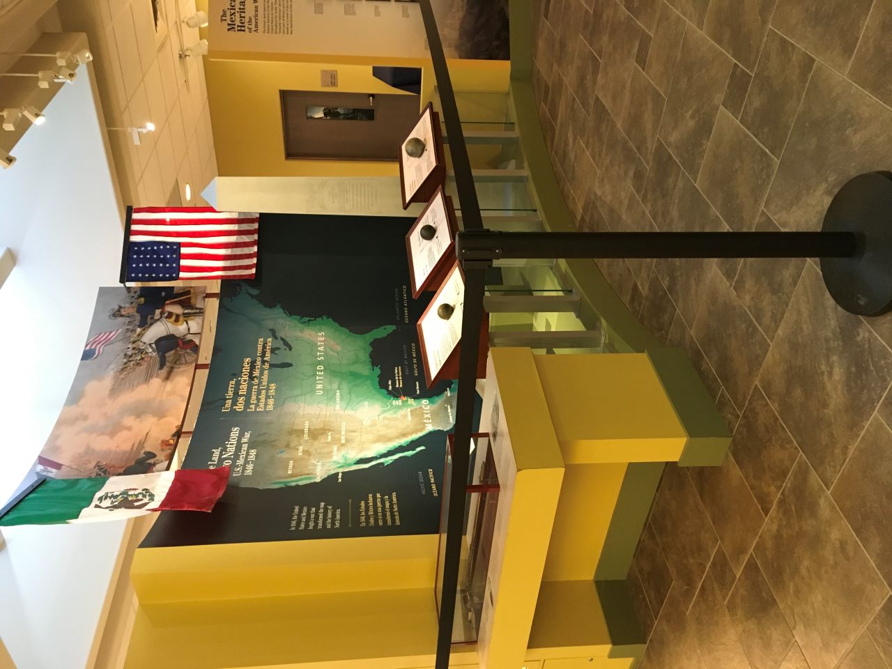 Stanchions around the visitor center map exhibit.