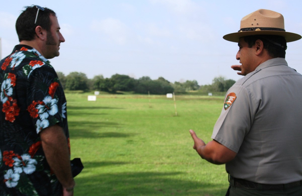 Ranger talking to a visitor Ranger talking to a visitor