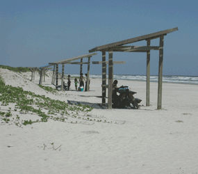 Picnic shelters on Malaquite Beach at Padre Island National Seashore in 2004.