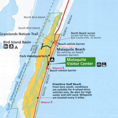 The area of the National Seashore surrounding Malaquite Beach
