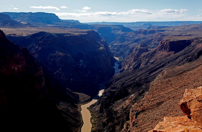 Grand Canyon lava flow down rim to river