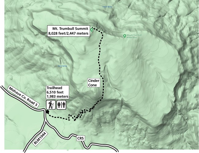 Topographic map of Mt. Trumbull
