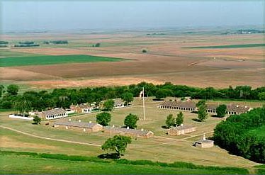This is an image of the parade ground and buildings at Fort Larned National Historic Site