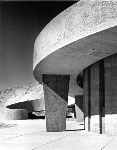 Quarry Visitor Center, view from beneath ramp