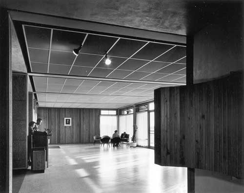 interior view with spacious lobby of Wright Brothers Visitor Center